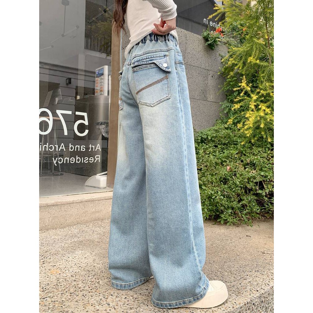 品牌专柜女童早春牛仔裤2026春款新款中大童时尚休闲显瘦直筒裤子