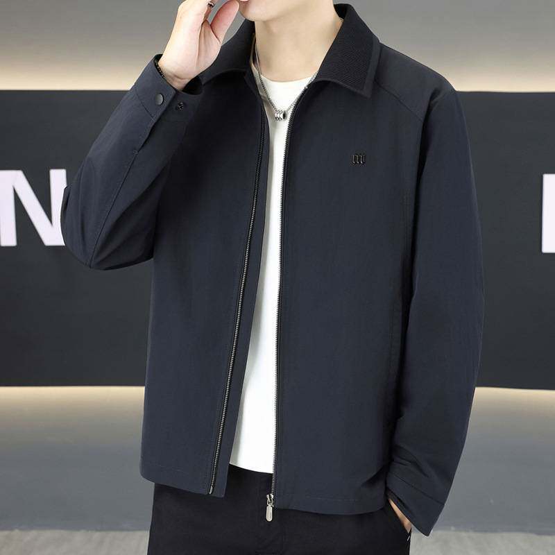 品牌专柜轻熟风男士夹克外套短款春春季翻领商务休闲百搭高档中年