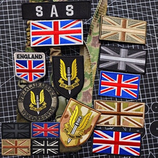 英国SAS空勤团旗帜臂章战术魔术贴 彩虹六号士气章军迷背包贴徽章