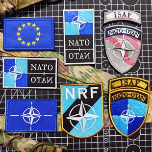 欧盟旗帜徽章北约臂章刺绣魔术贴章战术士气章户外背包贴军迷配饰