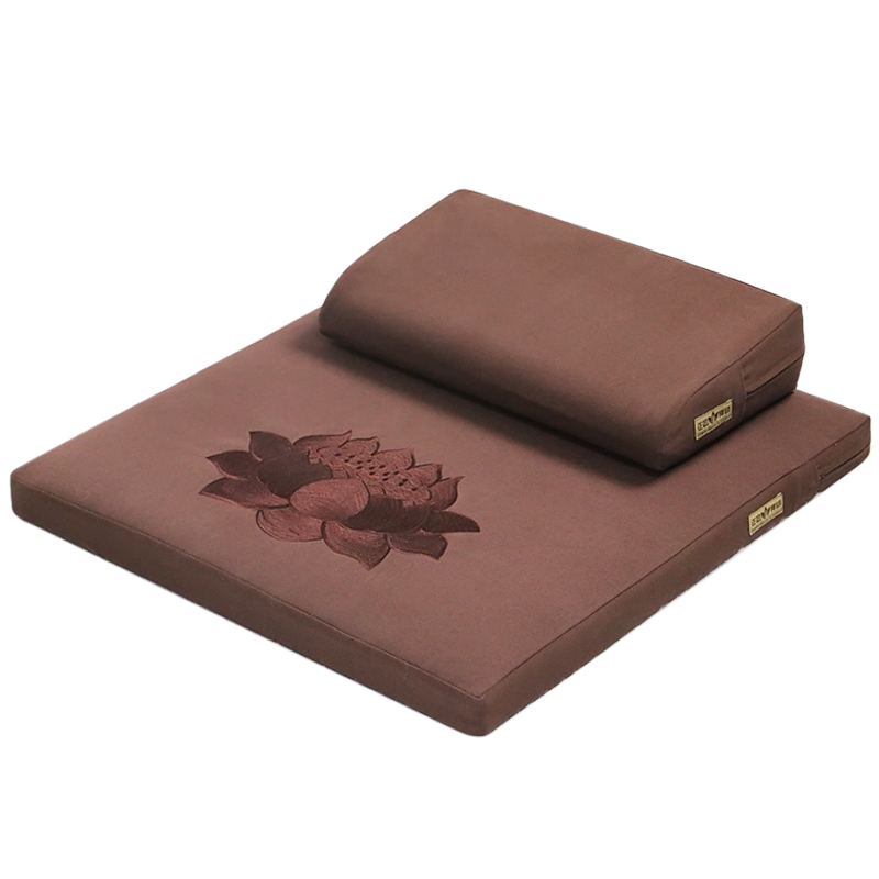 正念满绣荷花打坐垫禅修垫家用禅坐垫加厚静坐垫拜佛垫椰棕蒲团垫