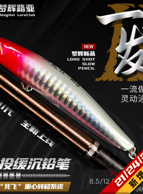 梦辉二代一发缓沉颤沉铅笔死飞远投适合浅滩钓翘嘴鳡鱼海鲈路亚饵