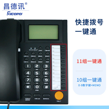 昌德讯PH206多功能电话机商务办公话机前台总机电话机速拨电话一键通拨号定制logo宾馆酒店话机话务台PH206B
