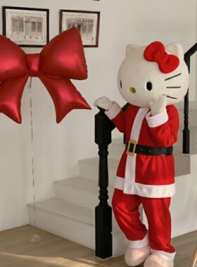 HelloKitty圣诞新年造型气球红色蝴蝶结装饰铝膜气球派对布置用品