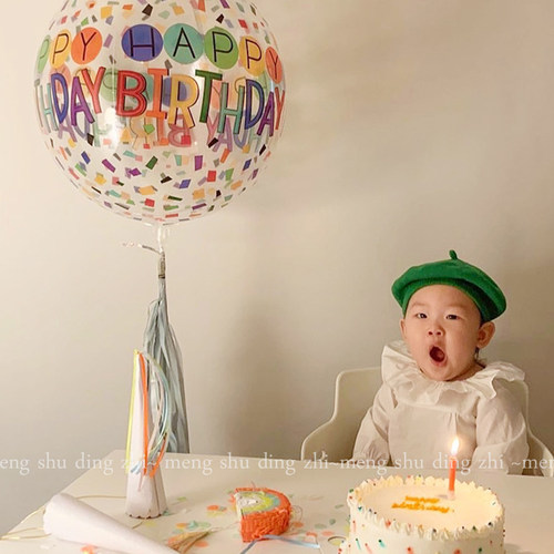 波波球生日生日布置圆形INS