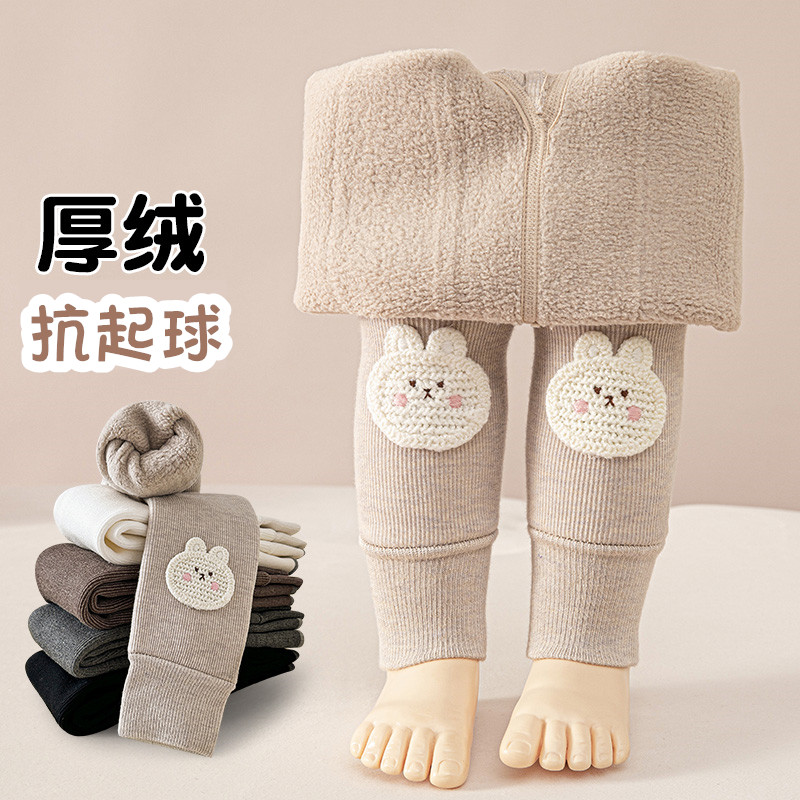 女童冬季加绒加厚款保暖打底裤子