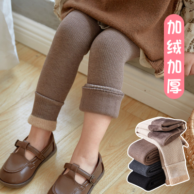 女童冬季加绒加厚款打底连裤袜子