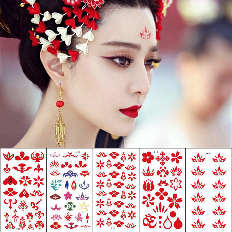 印花眉心贴纸 花细美人痣武媚娘额头贴影楼古装电视剧眼角贴