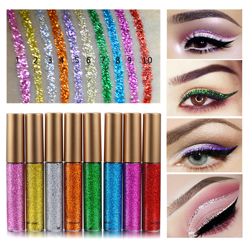 炫彩闪亮彩色眼影爆闪眼线儿童