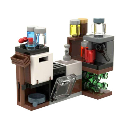 场景摆件小颗粒积木迷你厨房积木