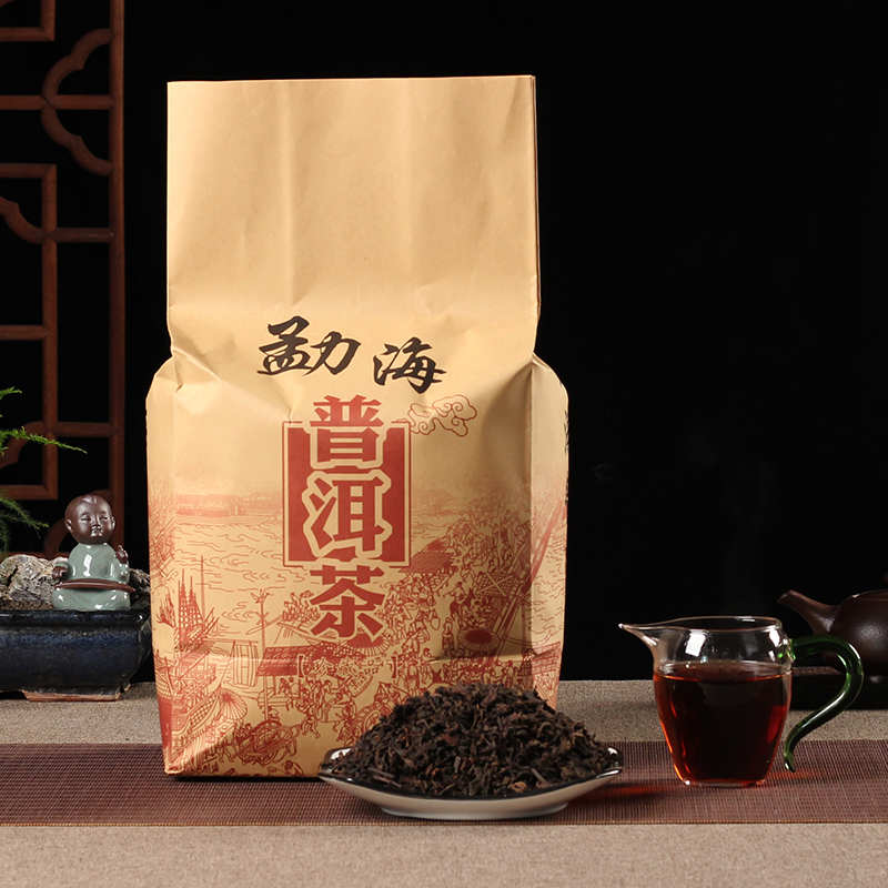 普洱茶熟茶散茶袋装5斤云南勐海古树普洱大叶陈年特级小青柑茶叶-封面