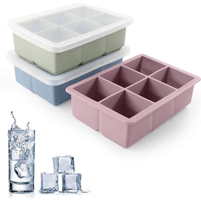3Color Big Grid Silicone Ice Cube Mold Ice Cube Maker Flexib