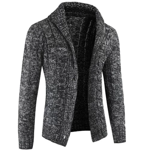 Мужские зимние теплом свитер вязание кардиган