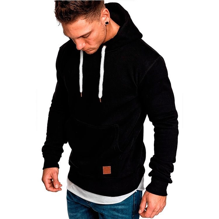 2018 men's solid color outdoor fitness sweater cover卫衣男