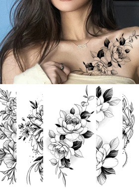 Flower Rose Temporary Tattoos Peony Tattoo Stickers纹身贴纸