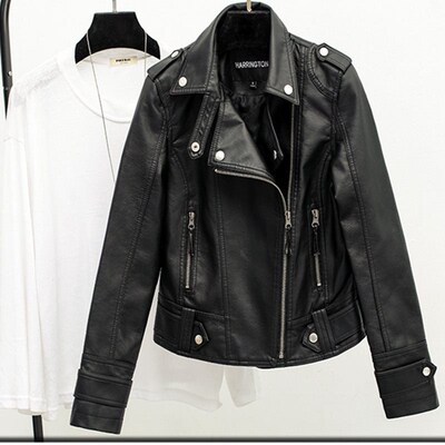 Autumn Women Coat girls Motorcycle  Jacket PU Clothes