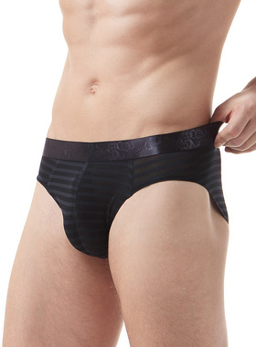Thin striped briefs for summer Men's underwear性感男士三角裤