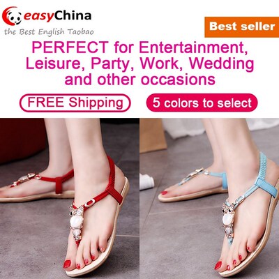 wholesale Lady women girls Summer  Flat Beach Shoes Sandals