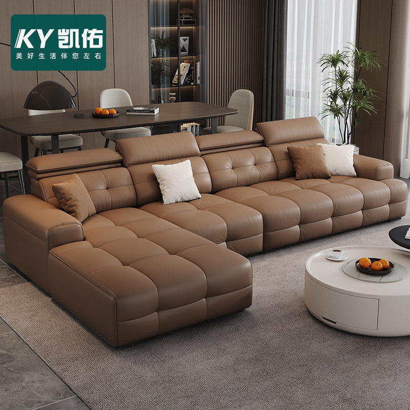 凯佑源头工厂高靠背劳伦斯贵妃沙发组合意式轻奢2025新款真皮沙发