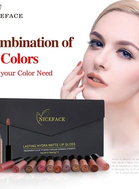NICEFACE 12Pcs/Set Matte Long-Lasting Lipstick Set 12 Colors