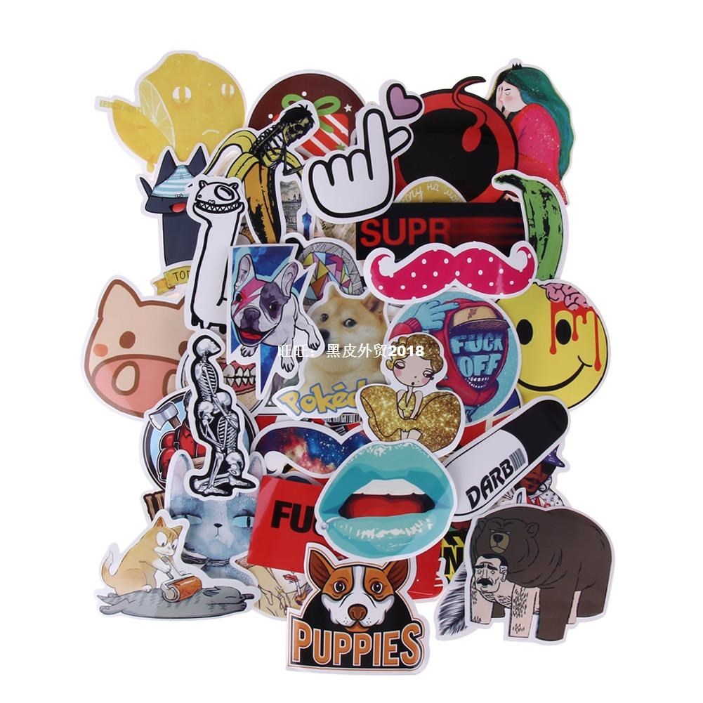 50PCS/set Waterproof Stickers Funny Doodle Sticker Luggage S