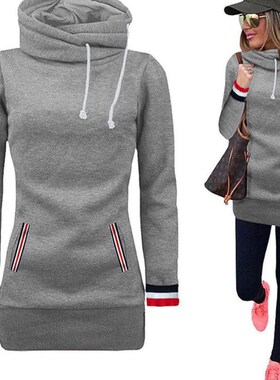 Winter Terry Fleece Women Long-sleeved hoodie shirt sweater