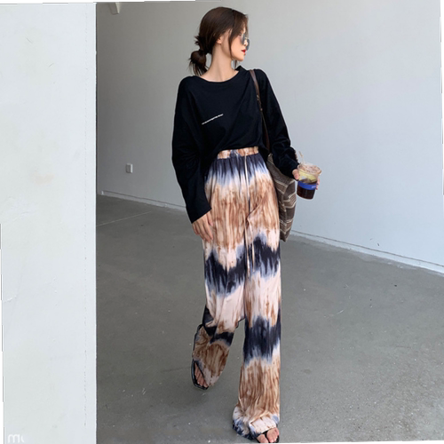 e Elastic Waist Drawstring Streetwear Casual Long Pants 2021