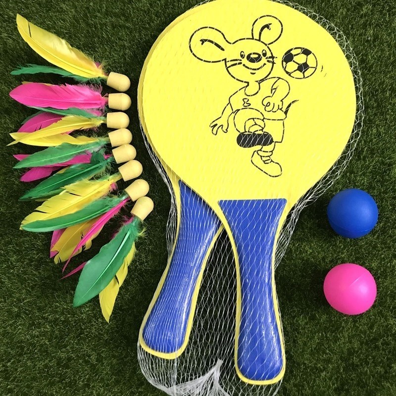 Feather board racket beach clapper badminton three feathe