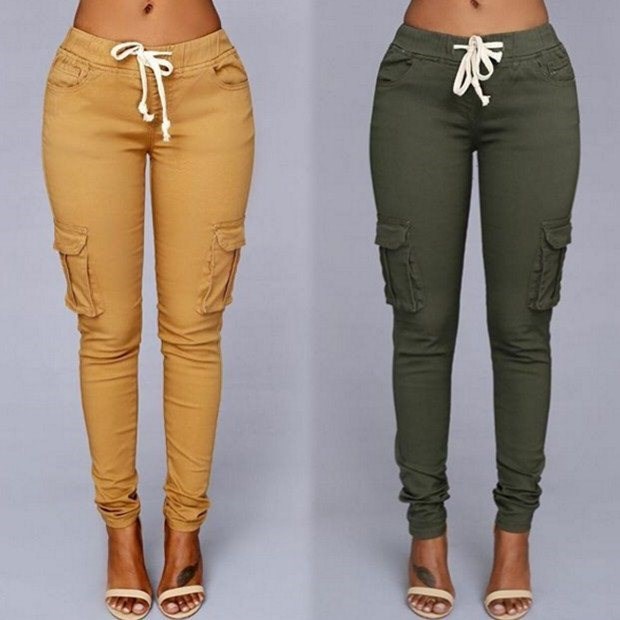2018Fashion elastic trousers jeans women ladies 女裤