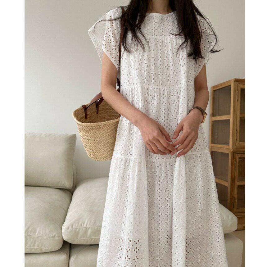法式温柔白色连衣裙女夏