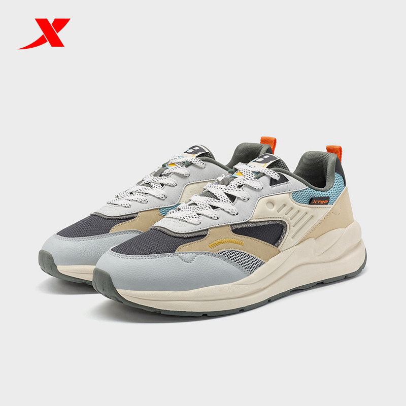 特步男鞋鞋2023春季新款官网正品运动鞋男士网面跑步休闲板鞋