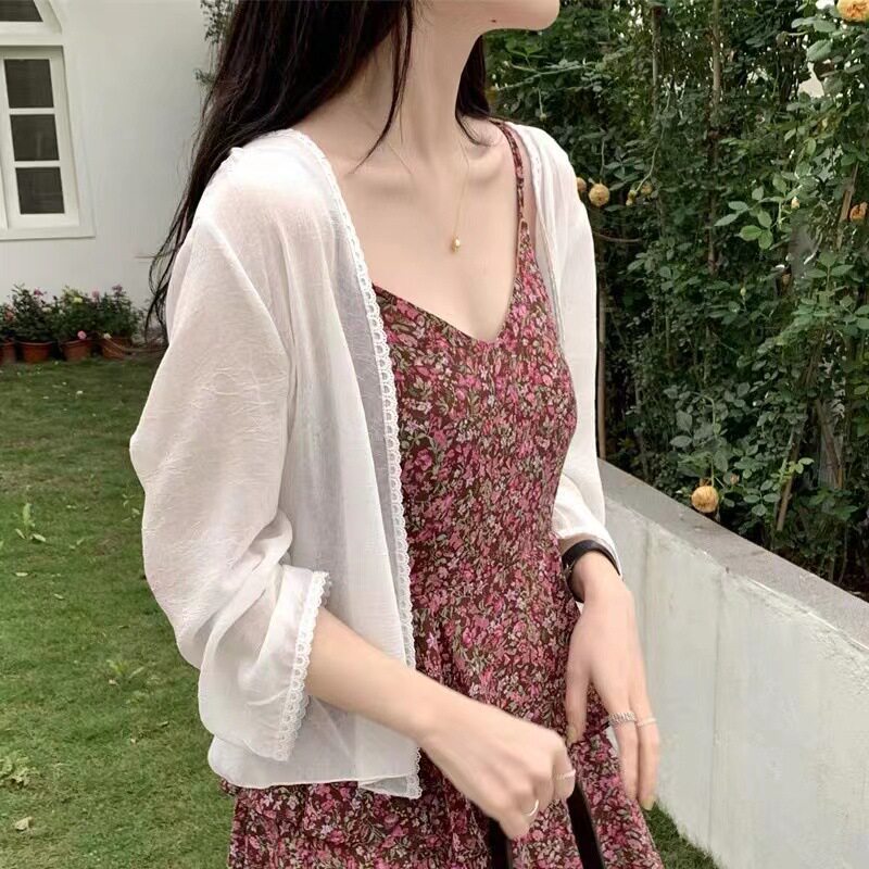 宽松花边防晒衣女2026夏