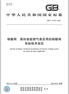 GB/T 41816-2022物联网 面向智能燃气表应用的物联网系统技术规范