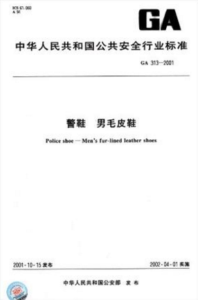 GA 313-2001 警鞋 男毛皮鞋 是图书