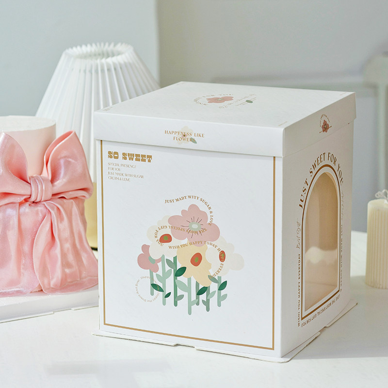 生日蛋糕盒包装盒6/8单双层加高开窗原创高级烘焙一次性烘焙盒子,厨房/烹饪用具,点心包装盒/包装袋,淘宝优惠券,粉丝福利购,淘宝优惠卷
