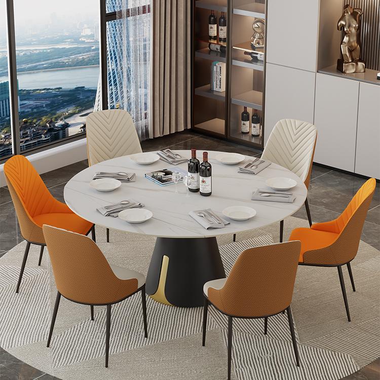 家用岩板餐桌可变圆桌送上门包装