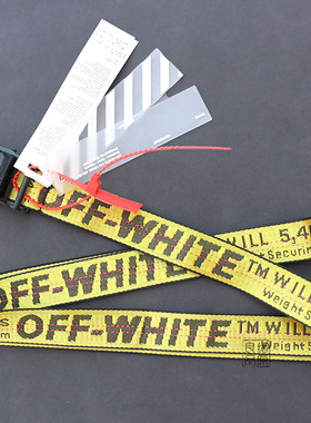 编织腰带ow17SS 欧美潮牌自动扣男女休闲帆布皮带斑马线OFF WHITE