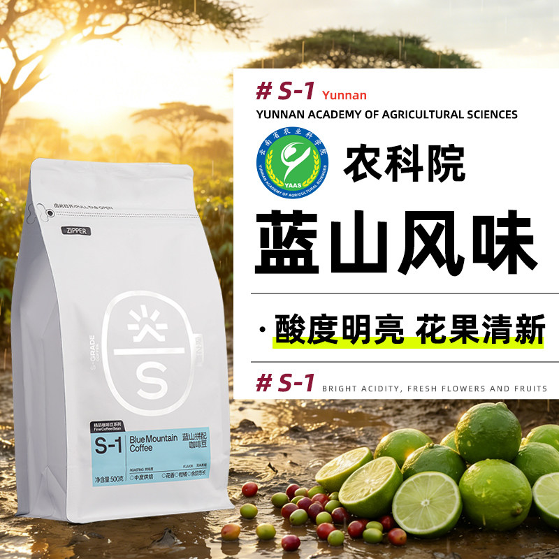 云南咖啡豆手冲阿拉比卡精品蓝山小粒咖啡豆中烘美式黑咖啡粉现磨