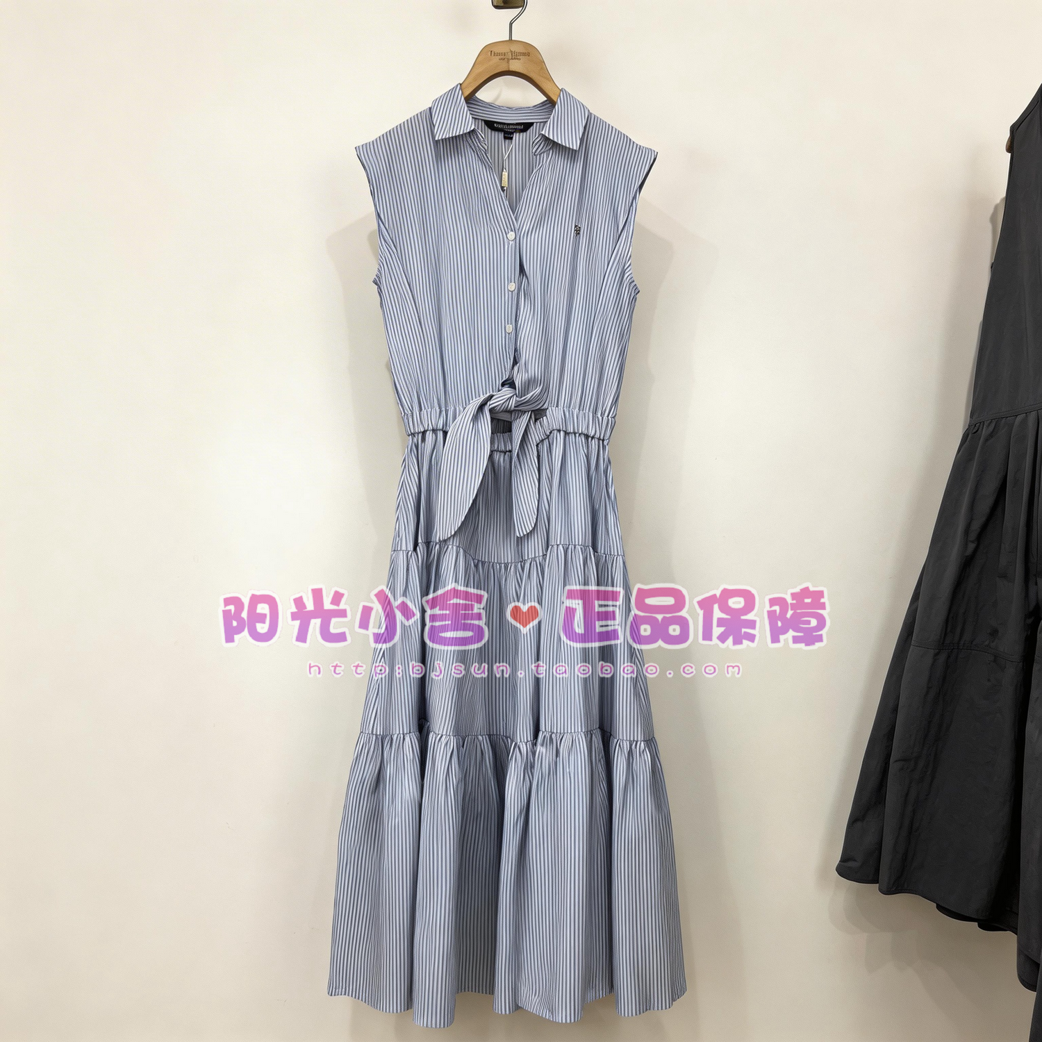 TeenieWeenie小熊26夏优雅翻领系带连衣裙TTOW2664C4B OW2664C4B