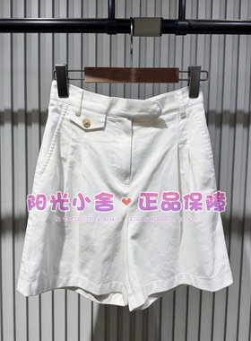 专柜正品ELAND依恋26夏老钱风气质褶皱短裤EETHG65L35 THG65L35