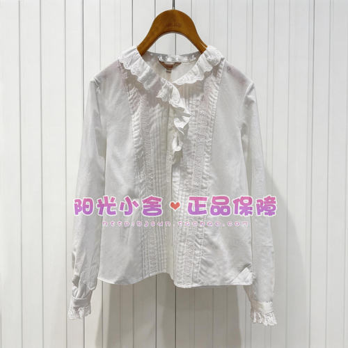 ELAND依恋正品26秋法式复古甜美风蕾丝衬衫EEBWG38B01 BWG38B01