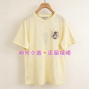 TeenieWeenie小熊26夏简约时尚宽松圆领T恤TTRA2624W1K RA2624W1K
