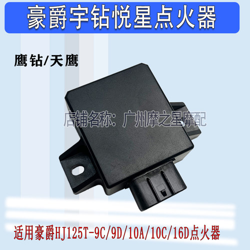 适用豪爵宇钻悦星天鹰鹰钻HJ125T-9C/9D/10A/10C摩托车点火器