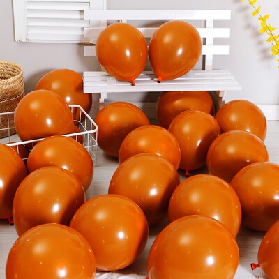 复古双层爱马橙色焦糖色乳胶气球