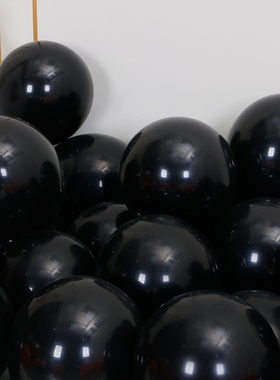 生日装饰加厚哑光黑色气球场景布置派对拍照嫩粉汽球5寸10寸12寸