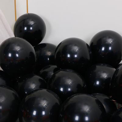 生日装饰加厚亚光黑色圆形气球