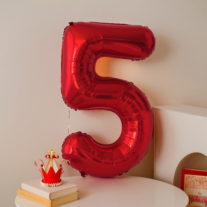 40寸红色生日数字气球铝膜大寿布置周岁装饰60岁派对拍照铝箔气球