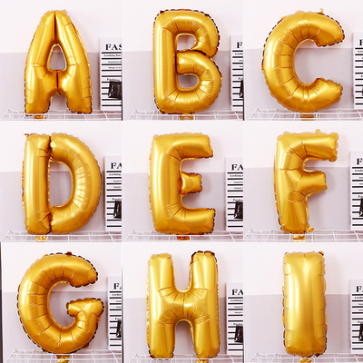 16寸金色英文字母铝膜气球