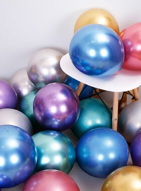 金属色圆形生日场景布置气球