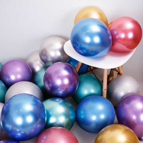 金属色圆形生日场景布置气球